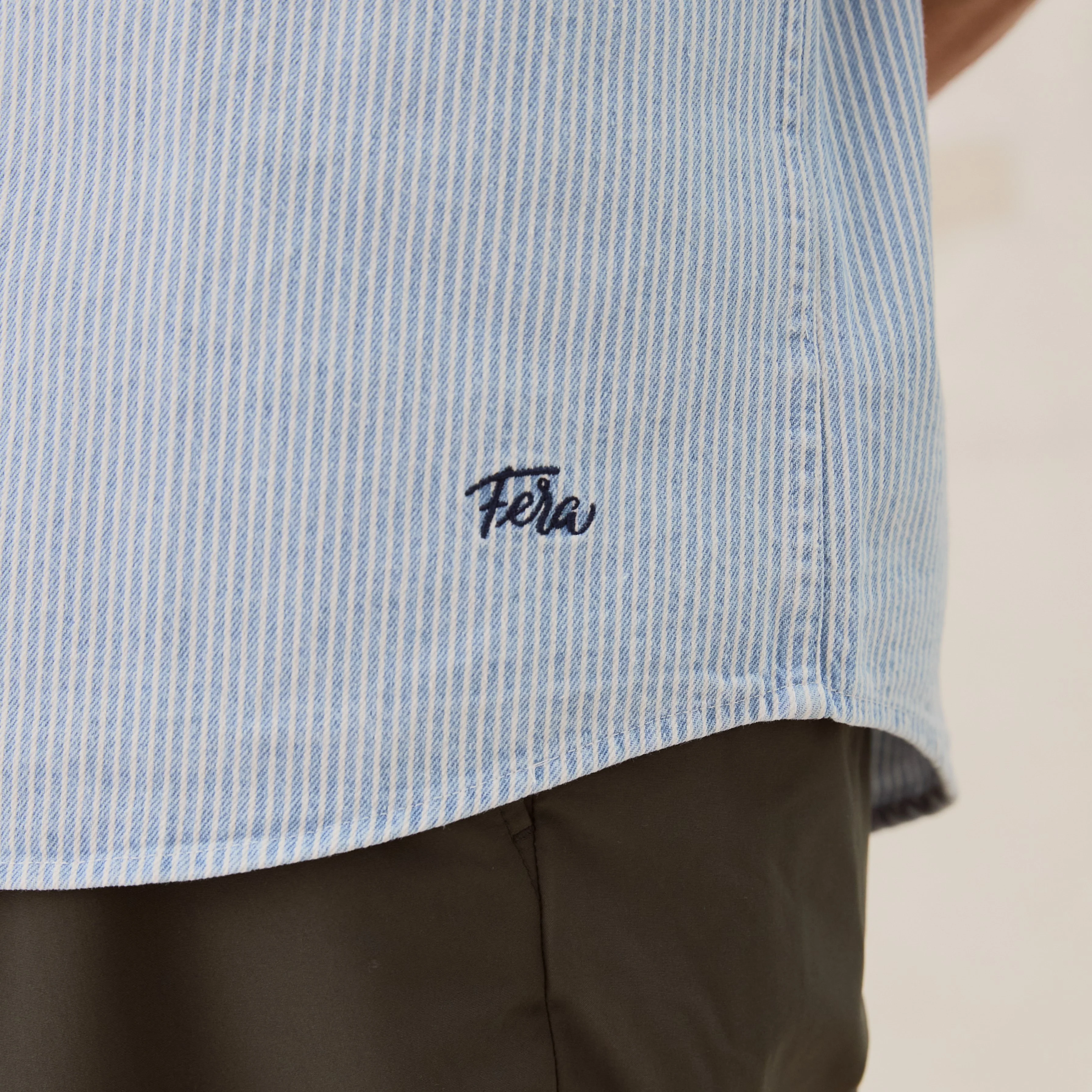 Fera Striped Denim Shirt - Image 4
