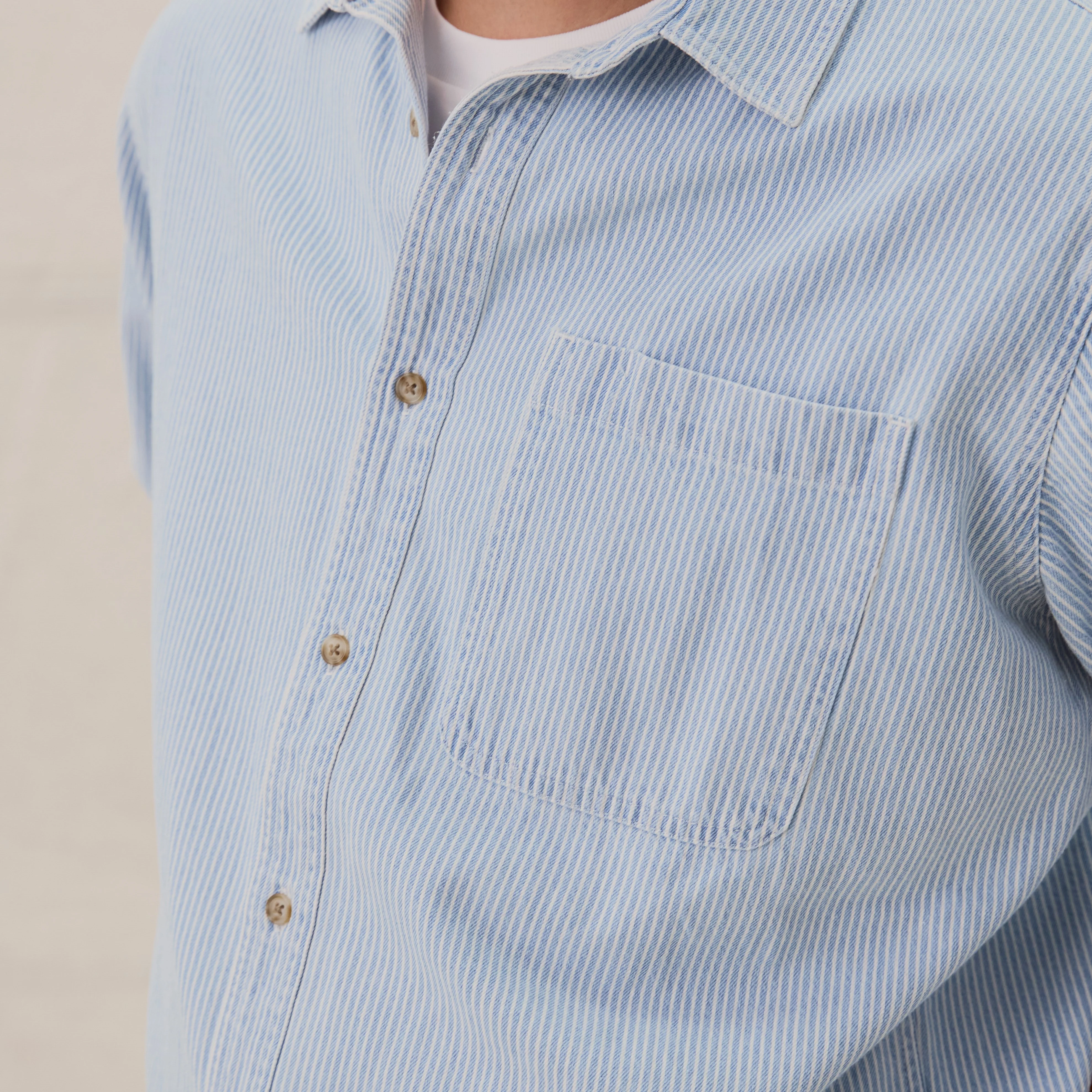 Fera Striped Denim Shirt - Image 5